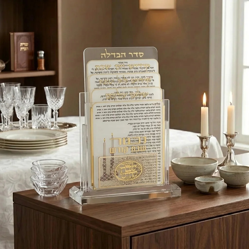 Crystal Benchers Display 21*16 cm with 4 Blessings - Ashkenaz