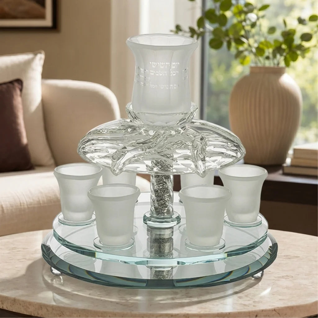 Crystal Wine Fountain 33*25 cm with 6 Small Cups