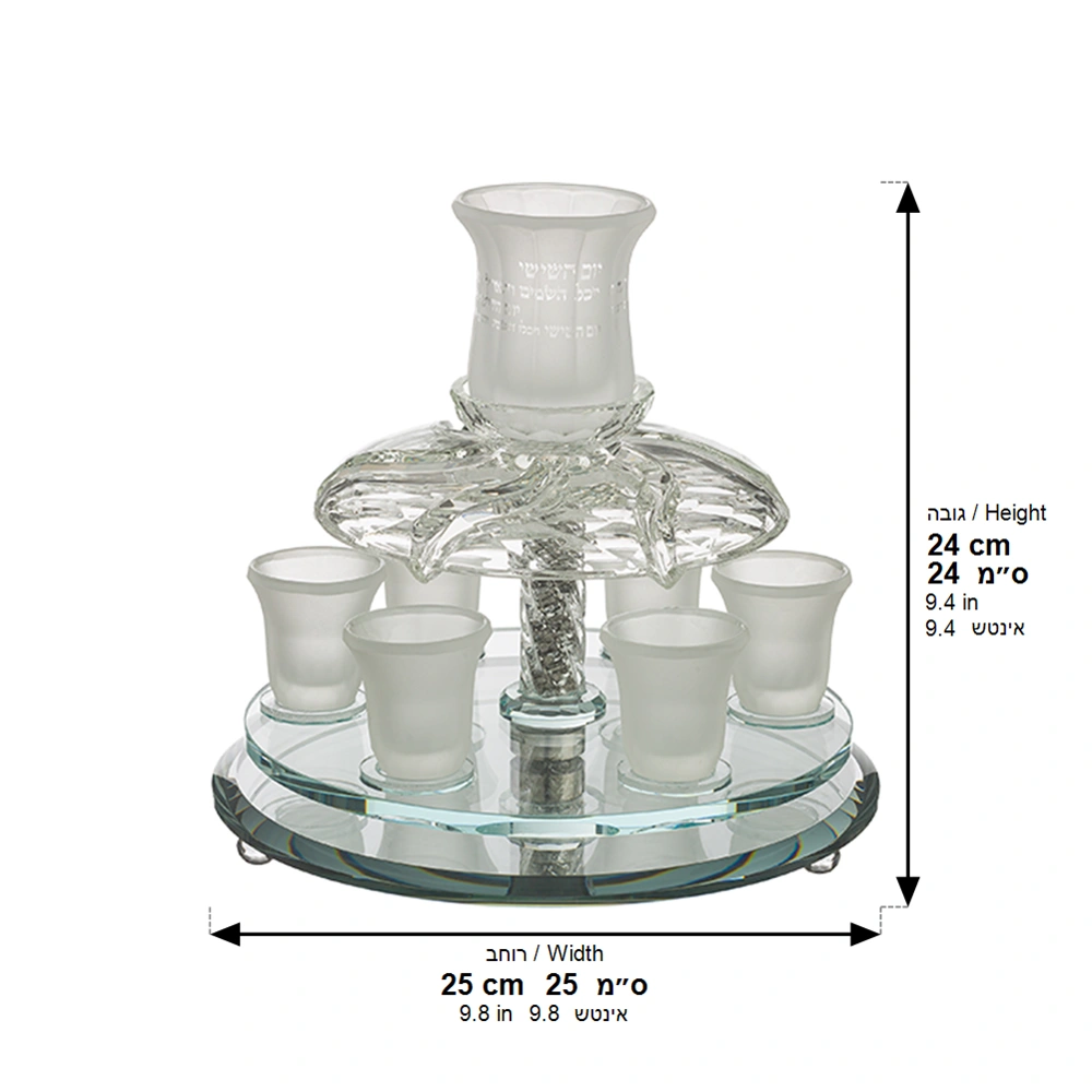 Crystal Wine Fountain 33*25 cm with 6 Small Cups
