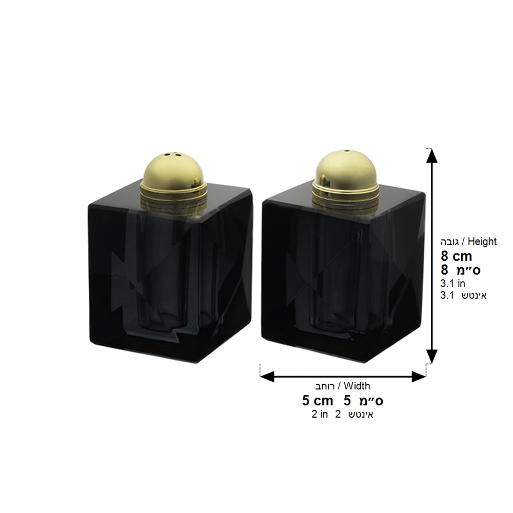 Crystal Salt & Pepper Set 7 cm - Black