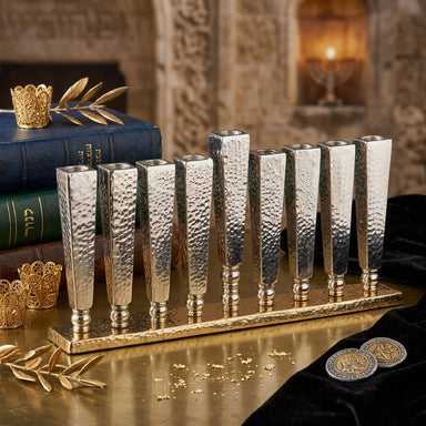 Aluminum Menorah 30*14 cm, Gold Colors