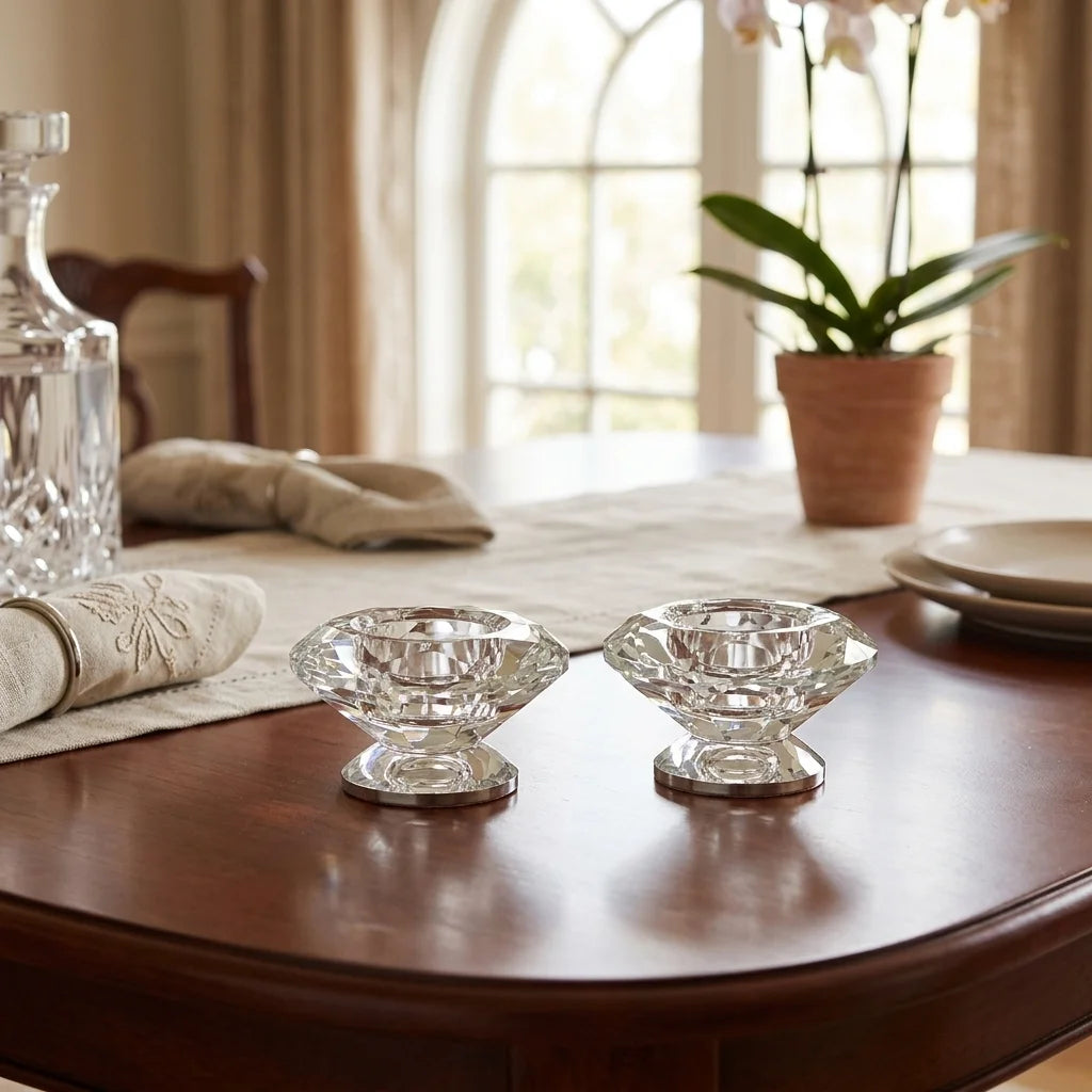 Crystal Candlesticks 4*7.5 cm - Silver