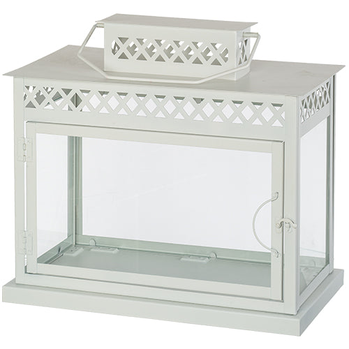 Aluminium and Glass Menorah Box 44*25*20 cm - White