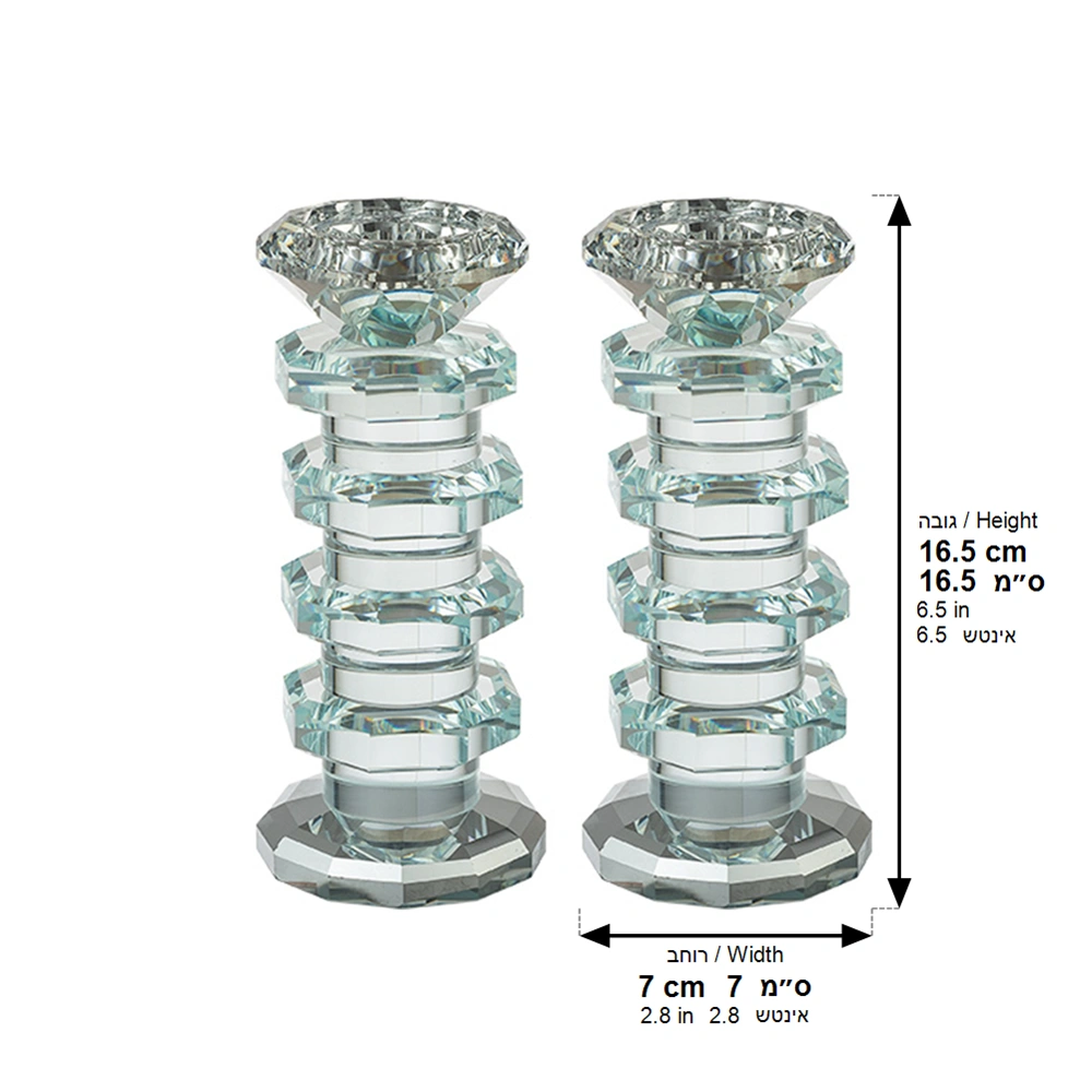 Pair of Crystal Elegant Candlesticks 16.5 cm