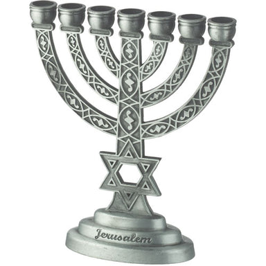 Menorah Pewter Finish 10 cm