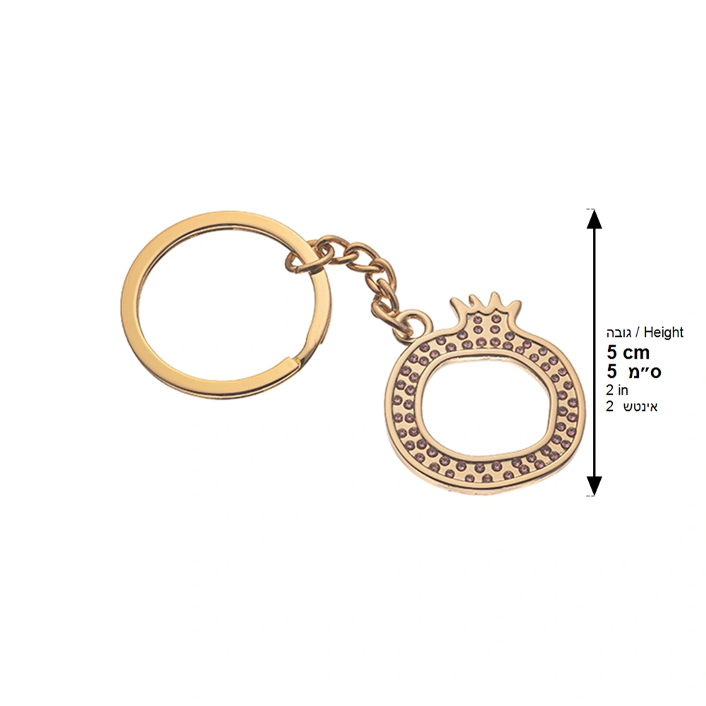 Keyholder with Stone Inlay 5 cm - Gold