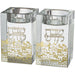 Crystal Candlesticks 8 cm with Metal Plaque
