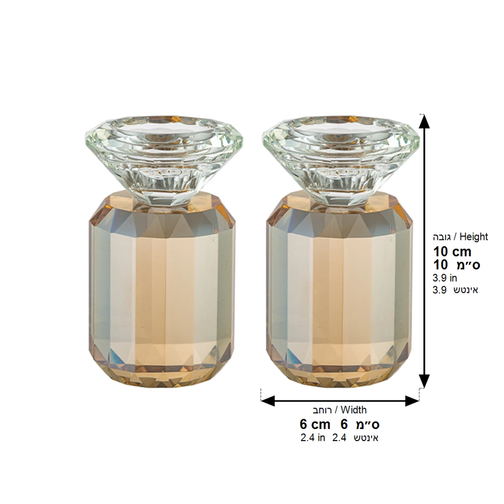 Crystal Candlesticks 17 cm- Gold Color