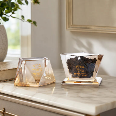 Crystal Havdalah Holder & Besamin 13 cm