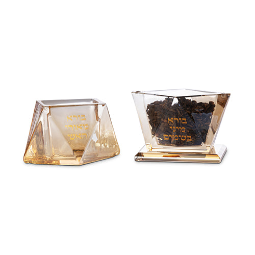 Crystal Havdalah Holder & Besamin 13 cm