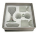Crystal Set of Candlesticks ++ Kiddush Cup ++ Salt & Pepper Stand - Gold