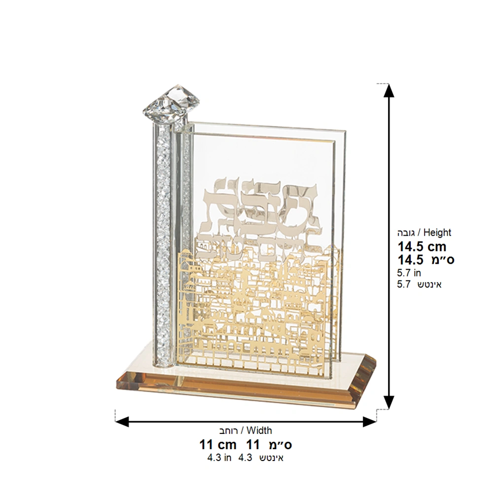 Crystal Matches Holder with Metal Plate 12*12 cm