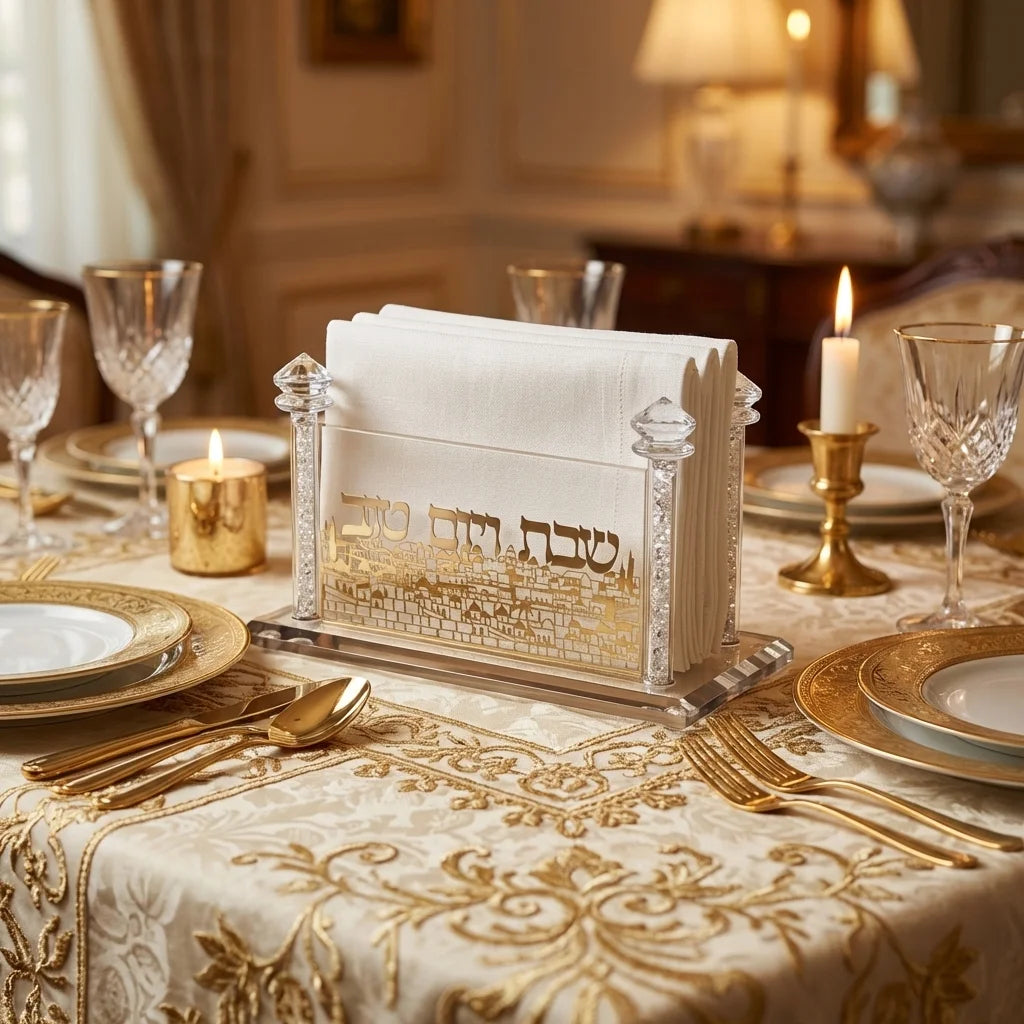 Crystal Napkin Holder with Metal Plate 17*9 cm