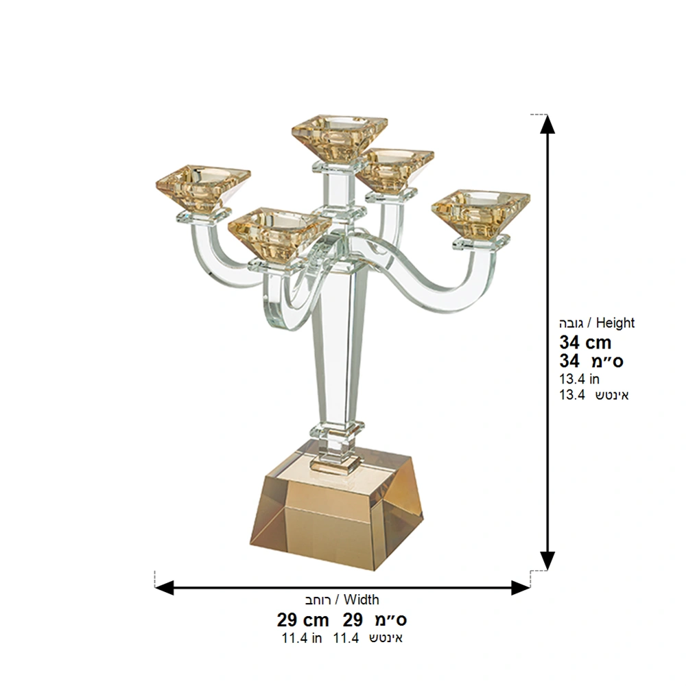Crystal 5 Branch Candlesticks 34 cm