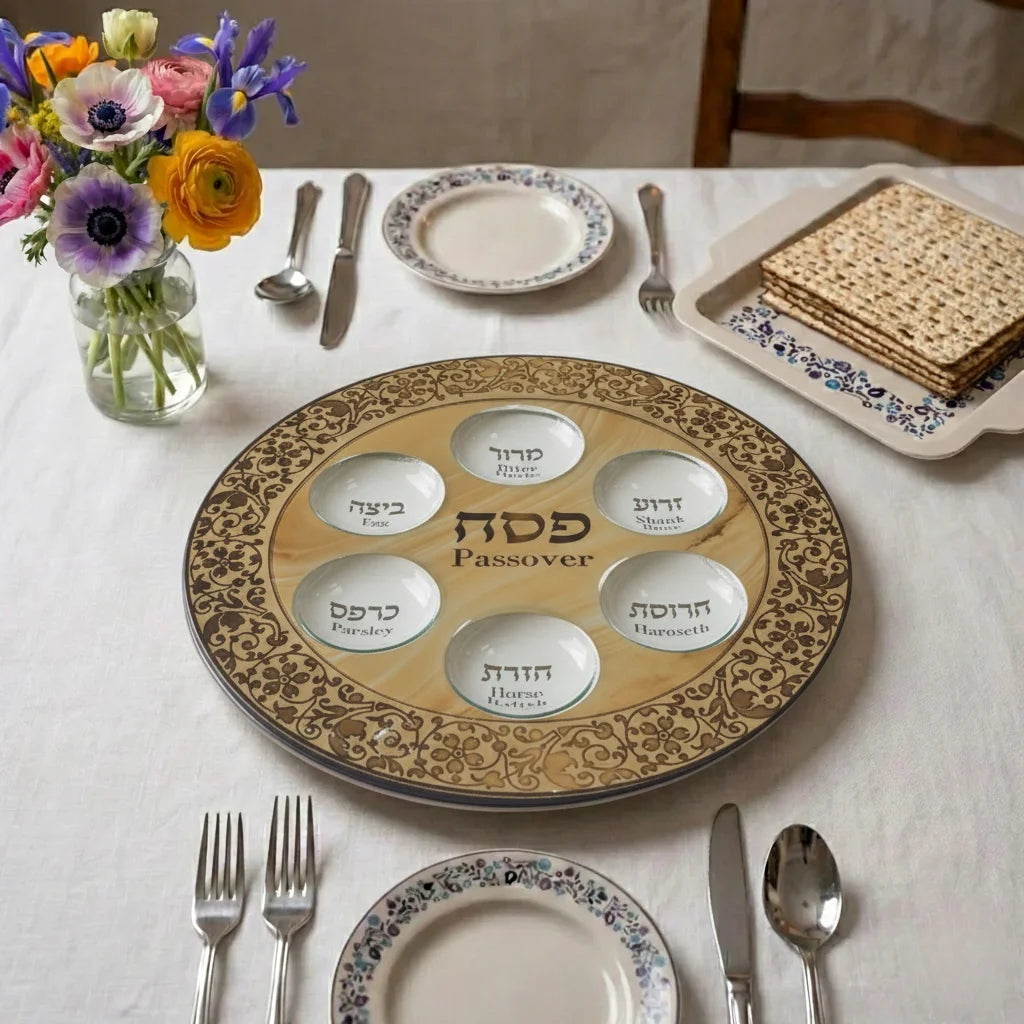 Glass Passover Plate 35 cm