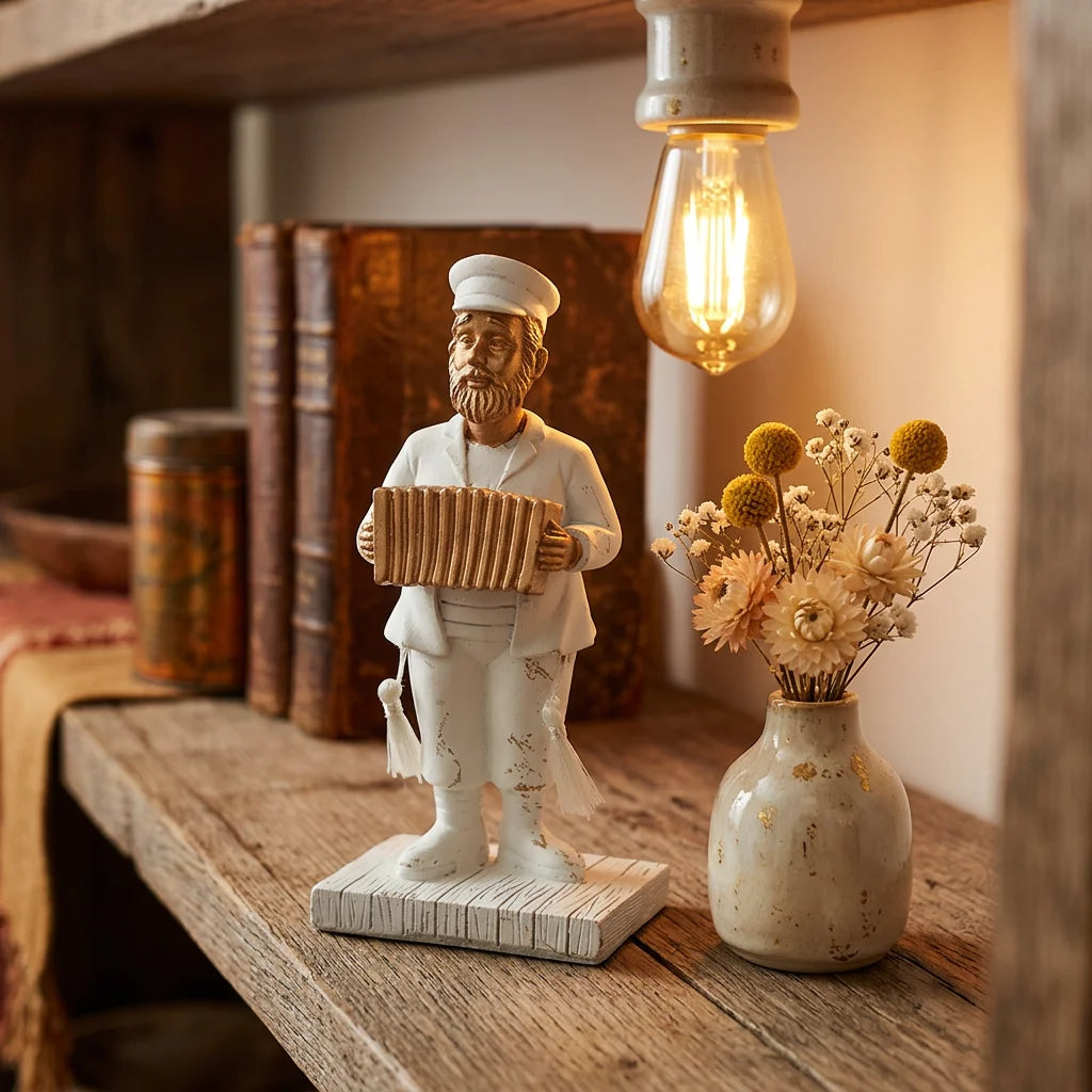 Polymer Kleizmer Playing Accordion 17 cm