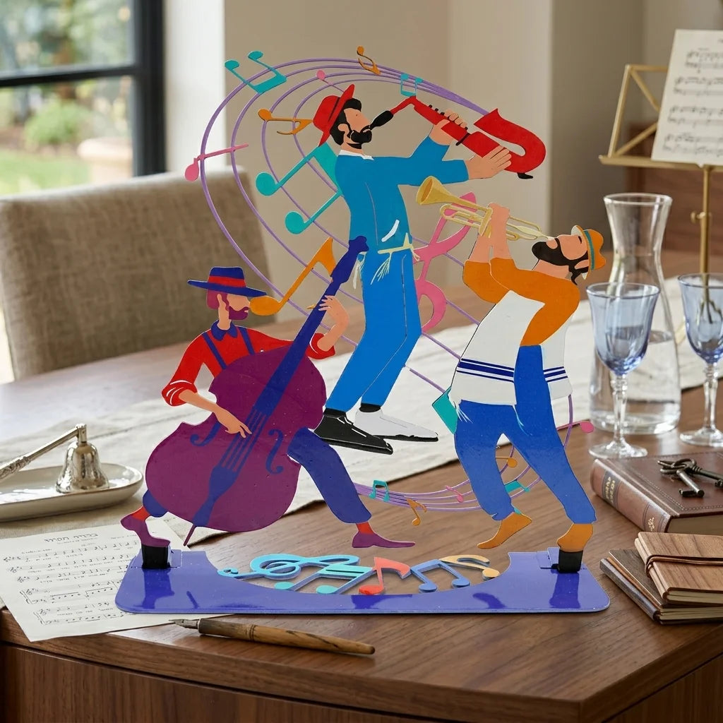 Laser Cut Metal "Hassidim" Colorfull - 22*19