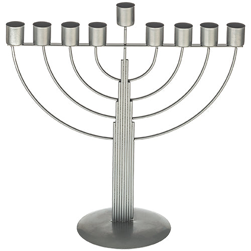 Metal "String" Hanukiah 30 cm - Semi Round