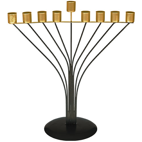 Black Metal "String" Menorah 33.5 cm "Chabbad"