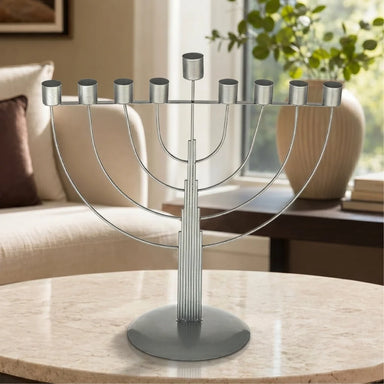 Metal "String" Menorah 33 cm - Semi Round