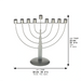 Metal "String" Menorah 33 cm - Semi Round
