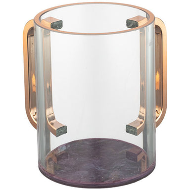 Lucite Clear Washing Cup 13 cm - Gold Handles