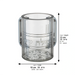 Lucite Clear Washing Cup 13 cm with Embosed Letters