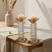 Pair of Crystal Elegant Candlesticks 17.5 cm