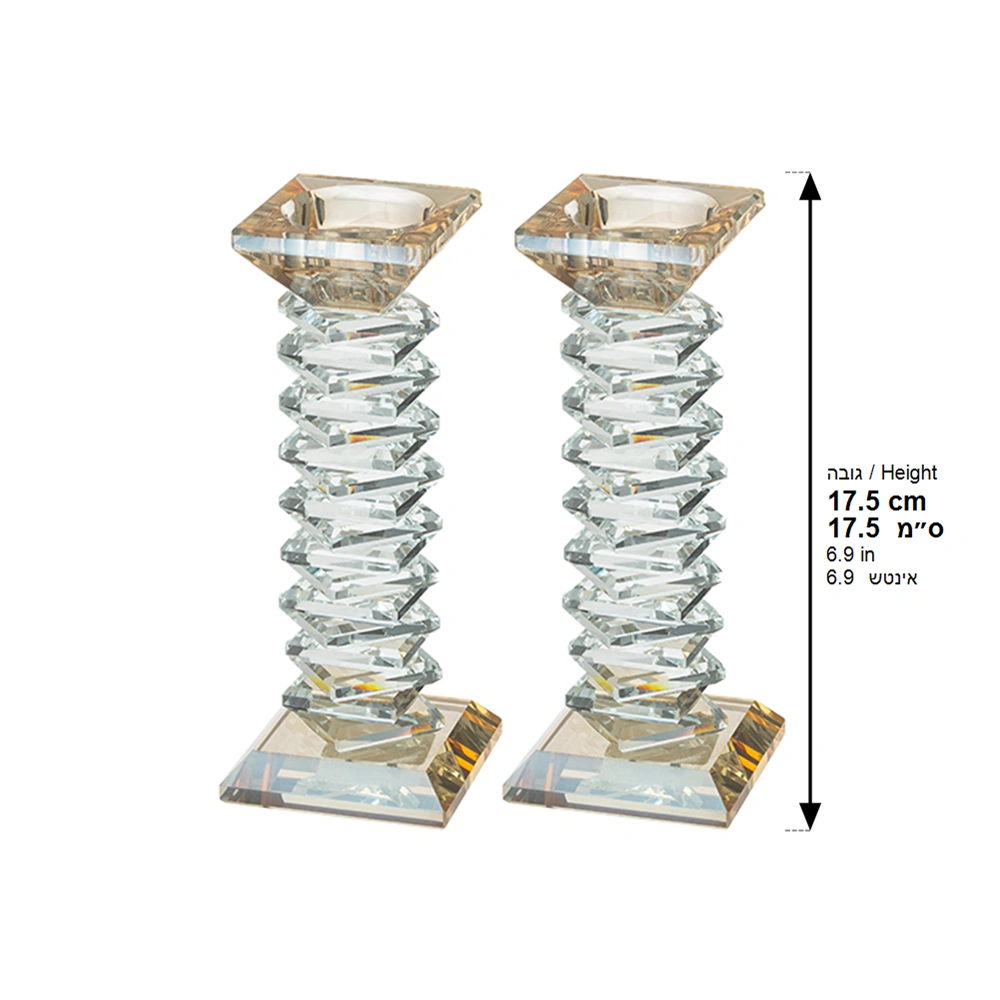 Pair of Crystal Elegant Candlesticks 17.5 cm