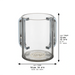 Acrylic Clear Washing Cup 13 cm- Silver Handles with Plaque