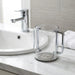 Acrylic Clear Washing Cup 13 cm- Silver Handles with Plaque