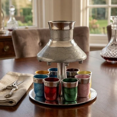 Aluminum Wine Fountain With 8 Small Cups 21 Cm - Colorful