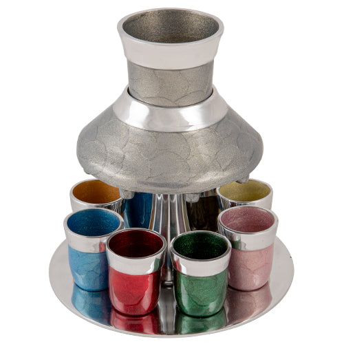 Aluminum Wine Fountain With 8 Small Cups 21 Cm - Colorful