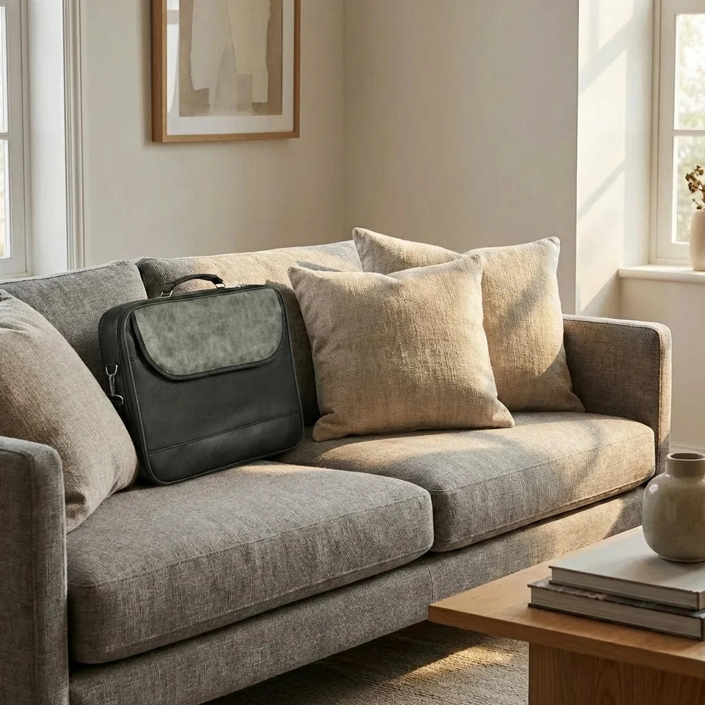 Elegant Talit Bag with Handles 41*31 cm- Black & Gray