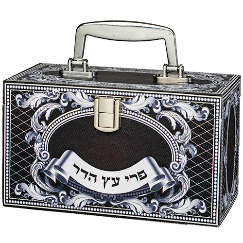 Etrog Box Metal Handle & Lock 11.5x20x10 Cm - "Decorations"