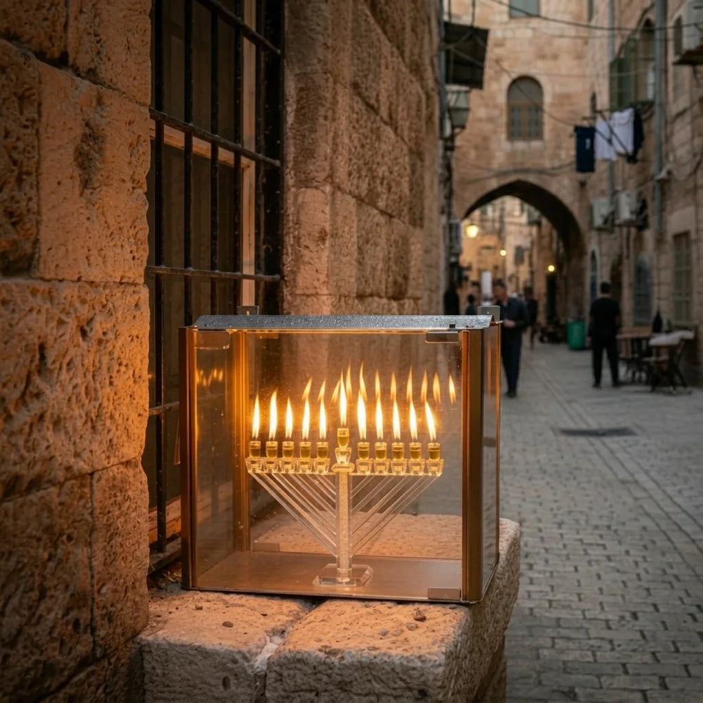 Aluminum and Glass Menorah Box - 87 cm - Cooper Profiles