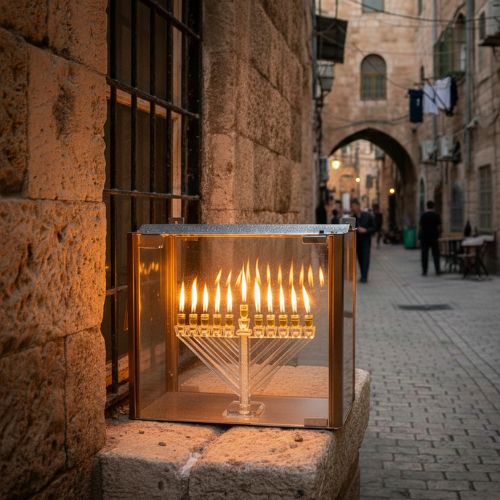 Aluminum and Glass Menorah Box - 87 cm - Cooper Profiles