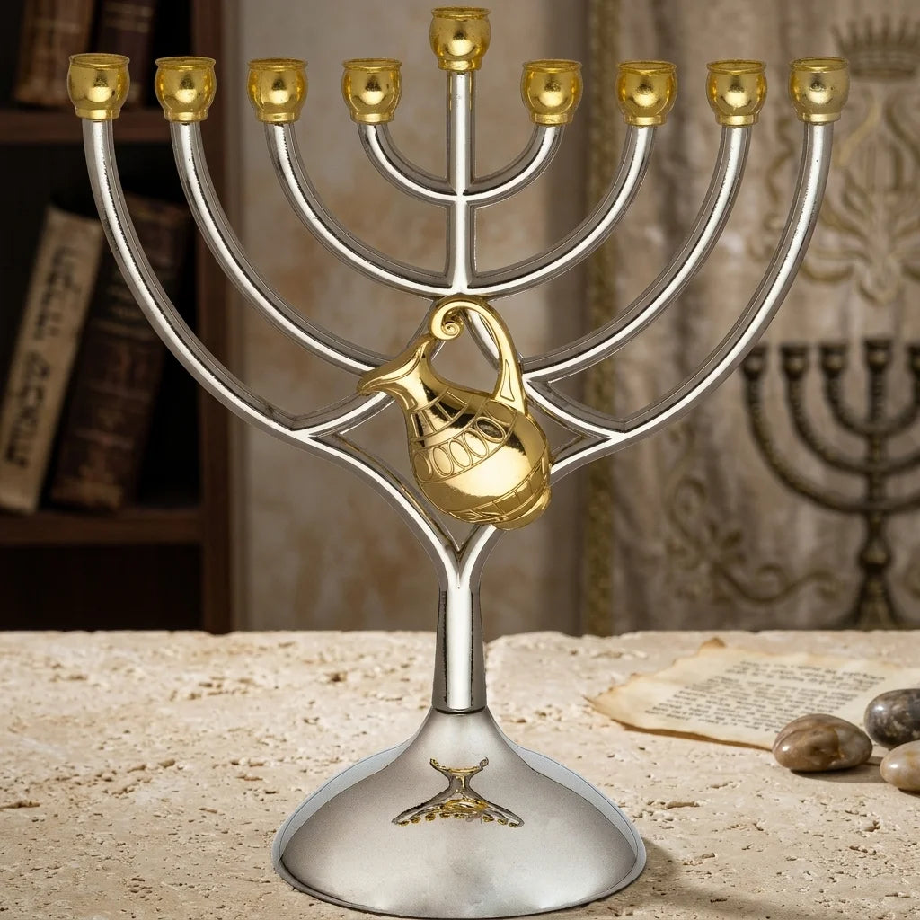 Metal Menorah 18*16 cm- Jug - Gold