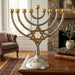 Metal Menorah 18*16 Cm-magen David - Gold