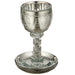 Crystal Kiddush Cup 16 cm "the Bible Rivers" with Stones Contain Contain 130ml // 4.3oz - Silver