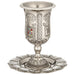 Nickel Kiddush Cup 15 cm with Saucer Contain 120ml // 4.06oz