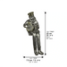Polymer Sitting Hassidic Figurine with Black Cloth Legs 26 cm - Harp Player - Silvered