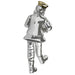 Polymer Sitting Hassidic Figurine with Black Cloth Legs 26 cm - Harp Player - Silvered