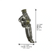 Polymer Sitting Hassidic Figurine with Black Cloth Legs 26 cm - Drum Player - Silvered