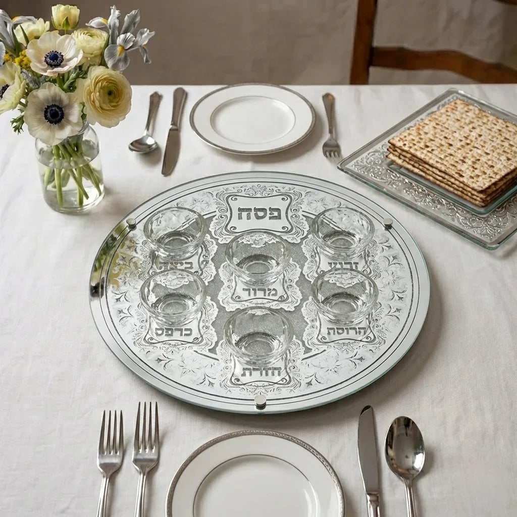 Glass Pesach Plate