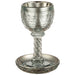 Crystal Kiddush Cup "Blessing" 16 cm with Stones Contain 130ml // 4.3oz - Silver