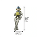 Polymer Clown Figurine with Cloth Legs 12 cm- Accordion Player - Silvered