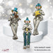 Polymer Clown Figurine with Cloth Legs 12 cm- Accordion Player - Silvered