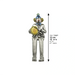 Polymer Clown Figurine with Cloth Legs 12 cm- Drum Player - Silvered
