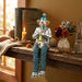 Polymer Clown Figurine with Cloth Legs 12 cm- Clarinet Player - Silvered
